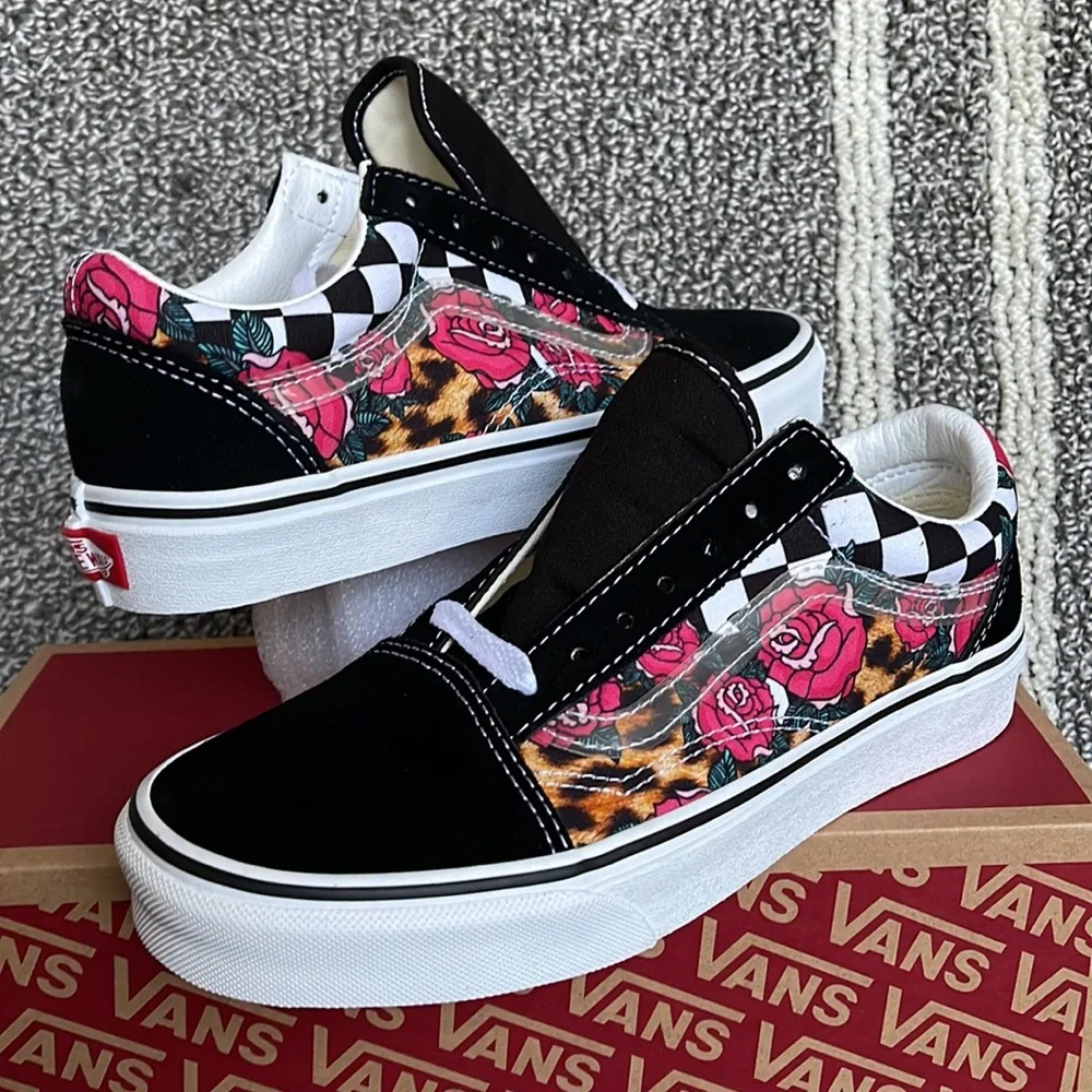Vans Old Skool Rose/Animal Check True White Multi WMNS - Picture 9 of 16